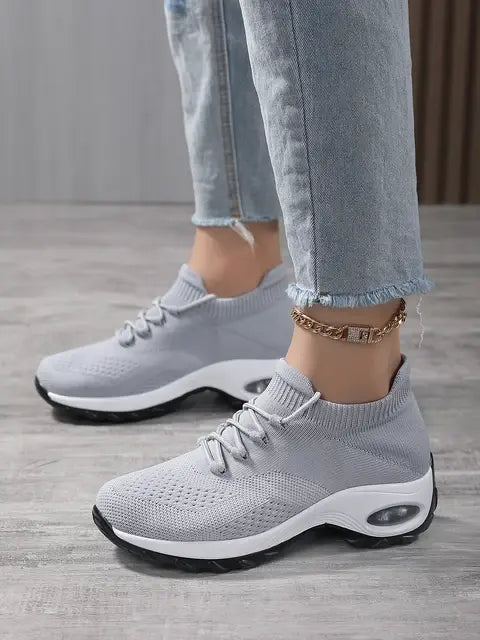 Women's Walking Shoes Lace-On Sock