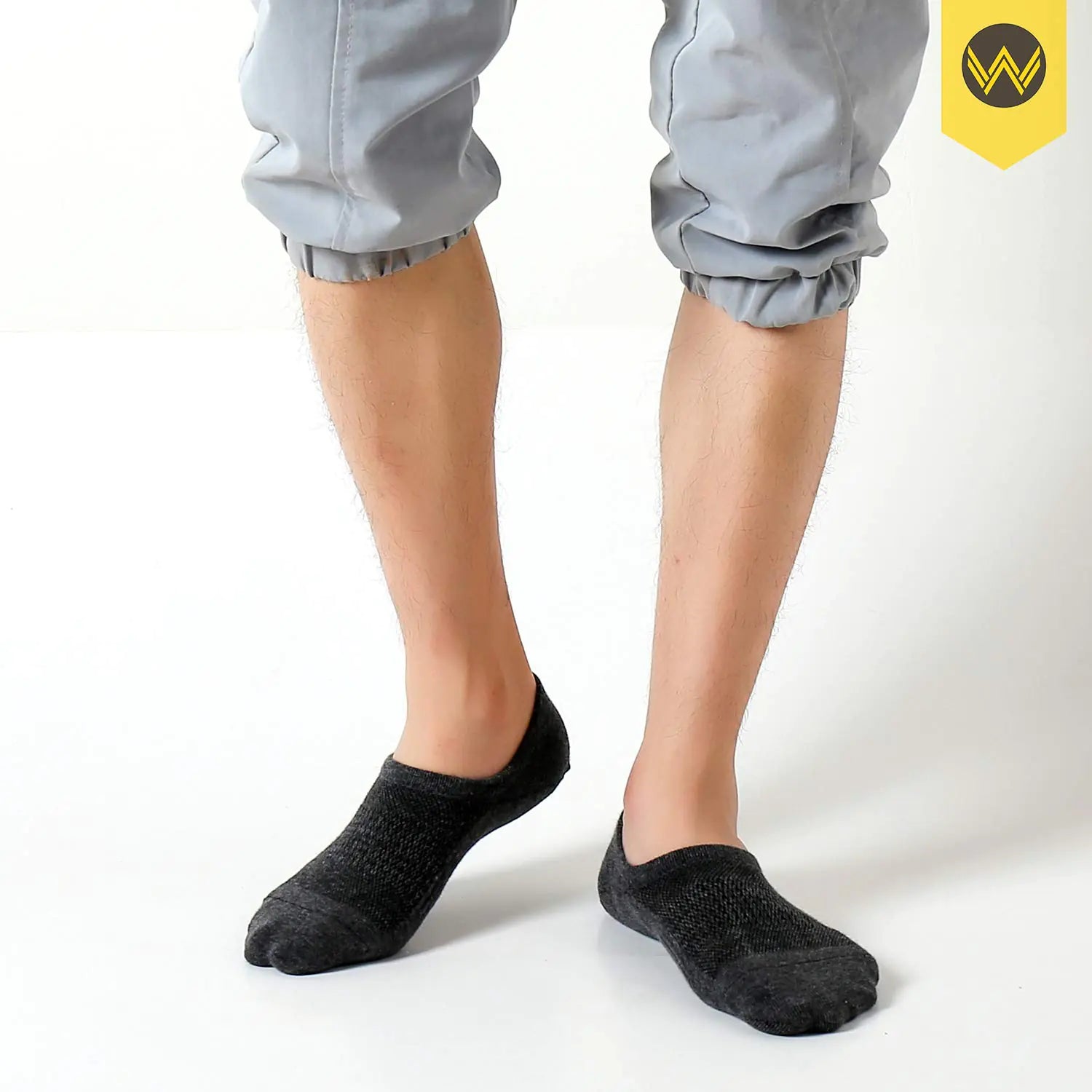 WANDER No Show Socks Mens 7/8 Pair Cotton Thin Non Slip Low Cut Men Invisible Sock 6-8/9-11/12-14 12-14 7 Dark Grey