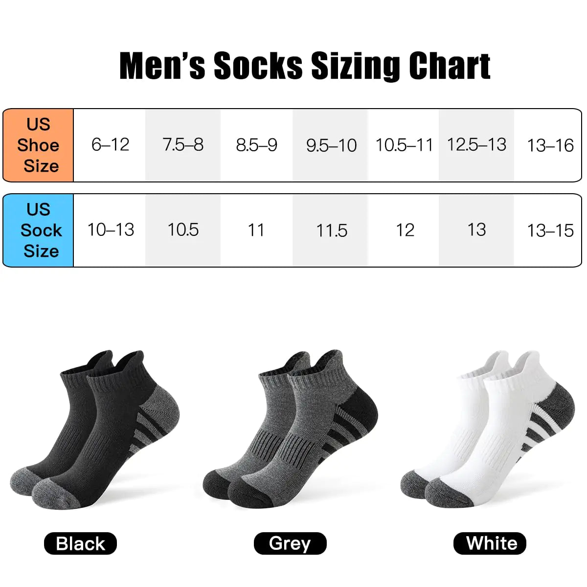 JOYNÉE 10 Pairs Mens Athletic Running Ankle Socks Men 10 Pack Low Cut Breathable Workout Socks,Sock Size:10-13 One Size Grey(10 Pairs)