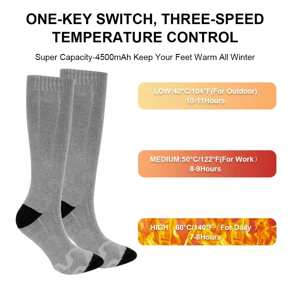 Three Modes Elastic Comfortable Water Resistant Electric Warm Sock Set