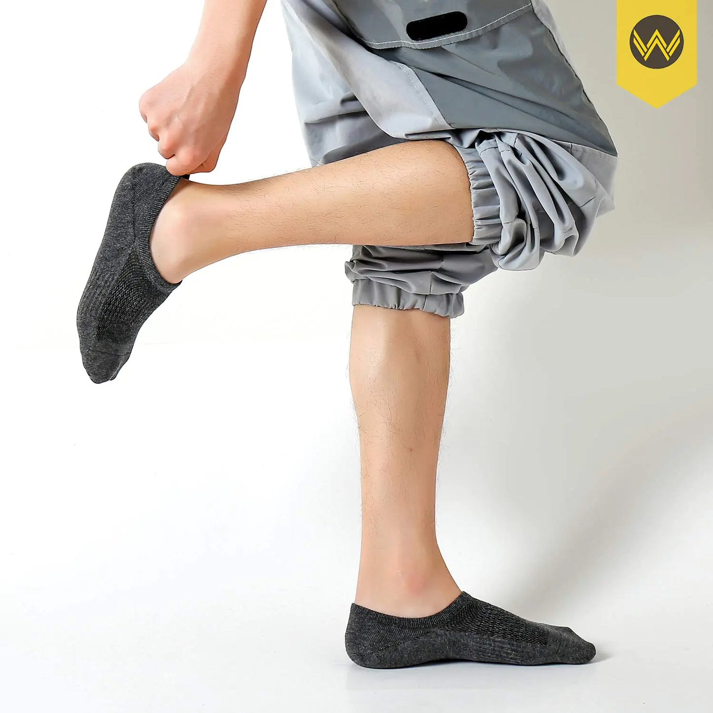 WANDER No Show Socks Mens 7/8 Pair Cotton Thin Non Slip Low Cut Men Invisible Sock 6-8/9-11/12-14 12-14 7 Dark Grey